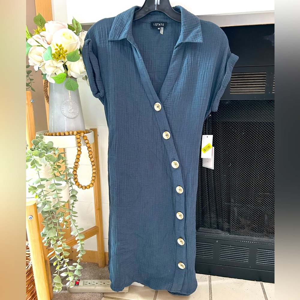 NWT 1.STATE Knee Length 100% Cotton Dress (XS)